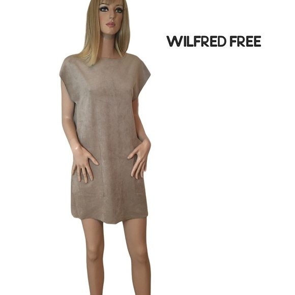 Aritzia Wilfred Free Nori Vegan Suede Dress Oversize Pockets - Picture 13 of 15